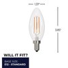 Bulbrite 60 Watt Equivalent B11 Dimmable Candelabra Screw LED Light Bulb Cool White Light 4000K, 4PK 861688